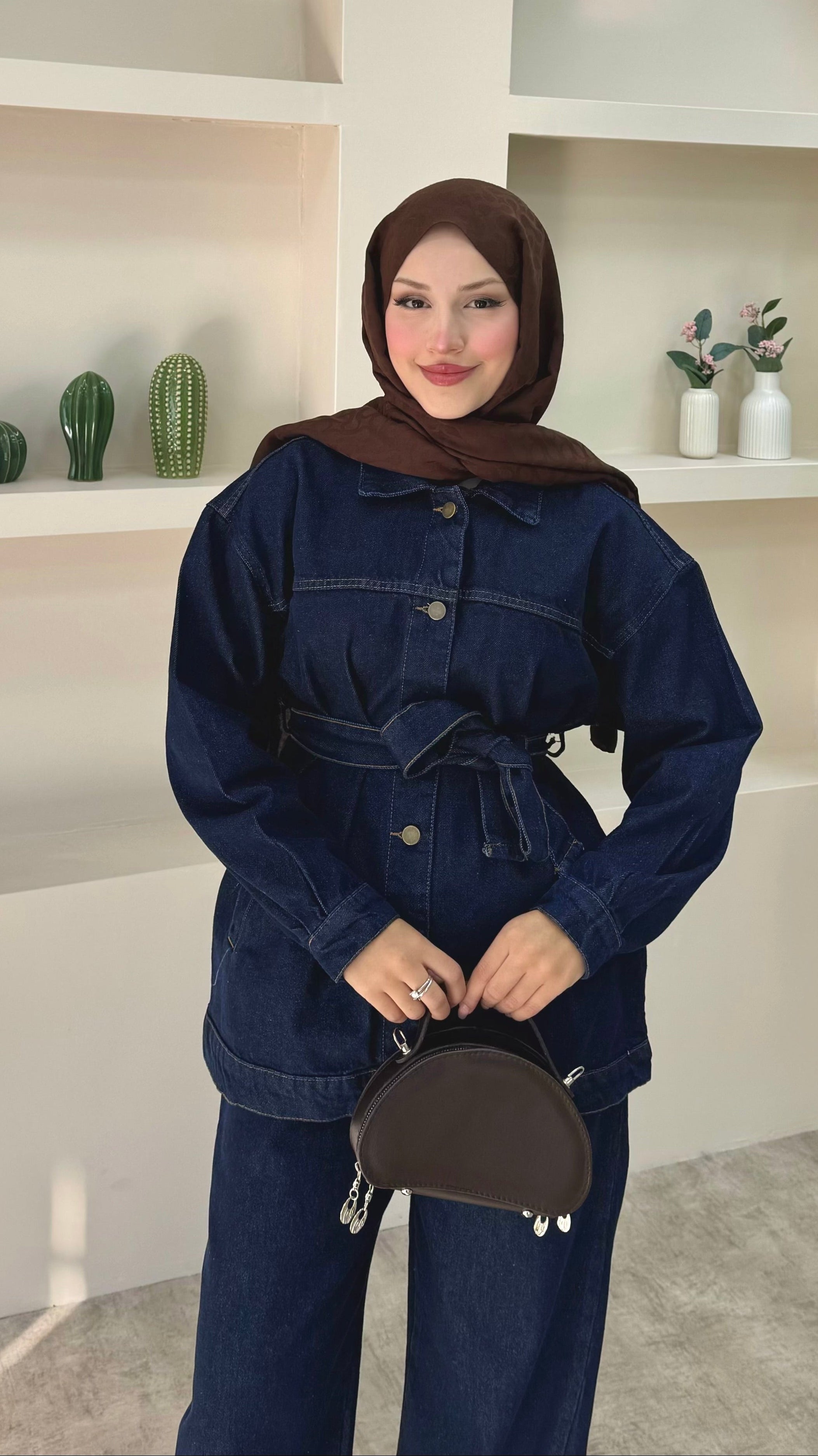 Lisa Kemerli Denim Takım