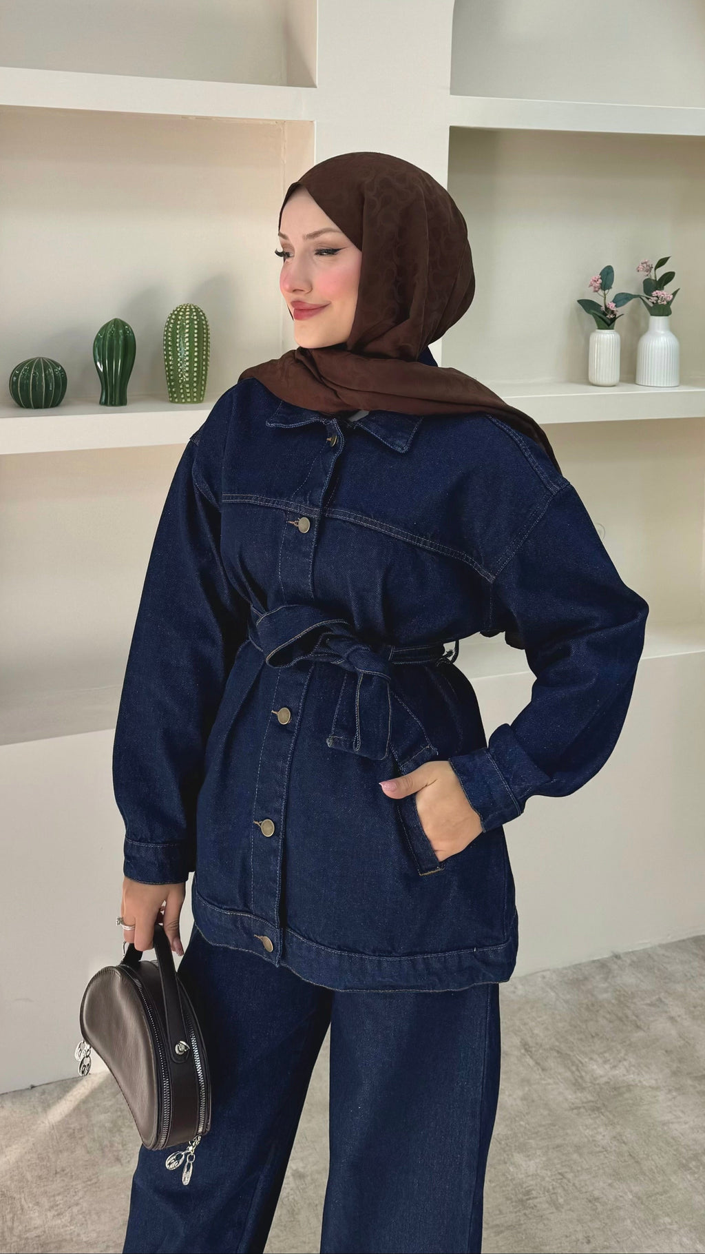 Lisa Kemerli Denim Takım
