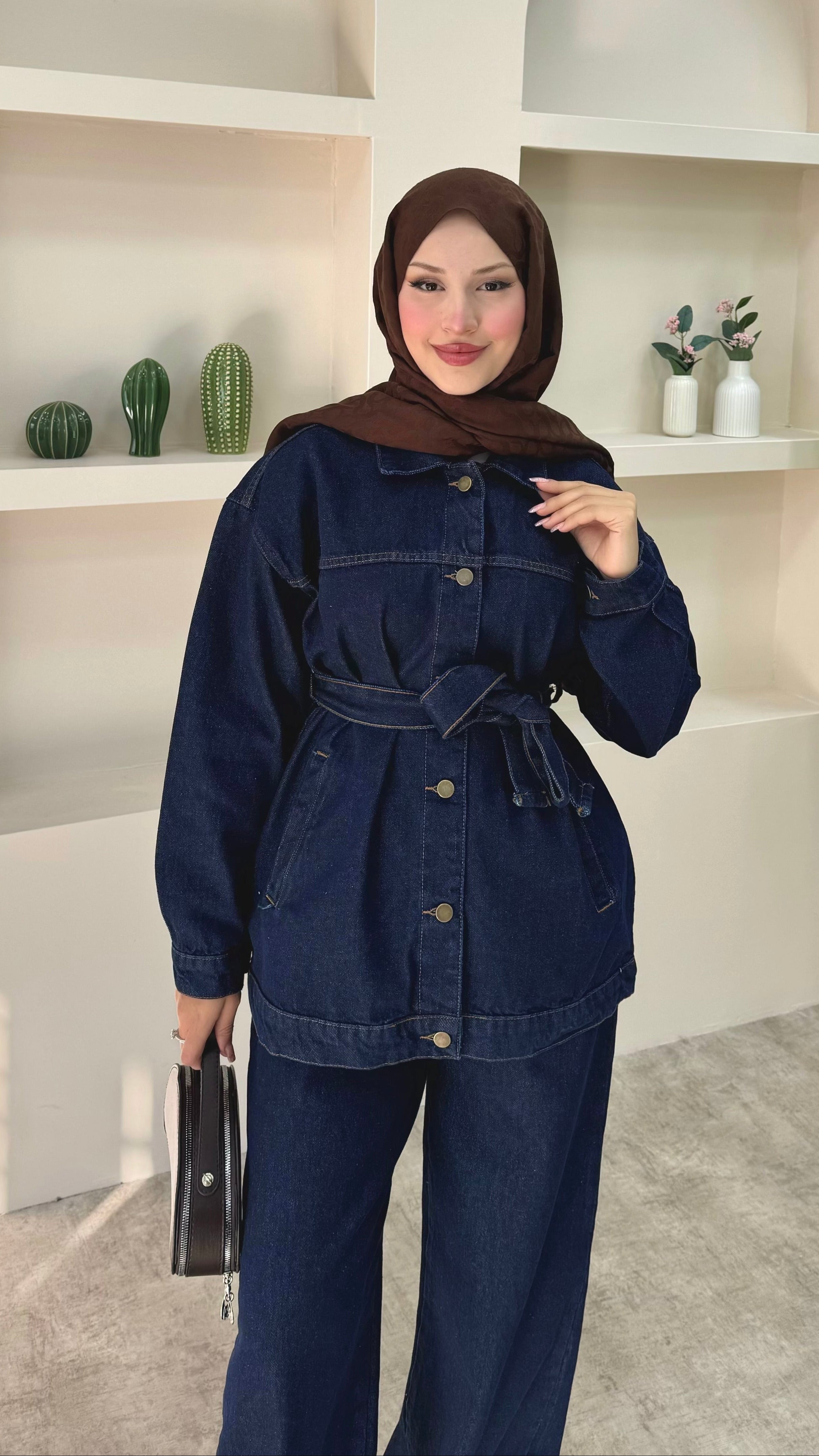 Lisa Kemerli Denim Takım
