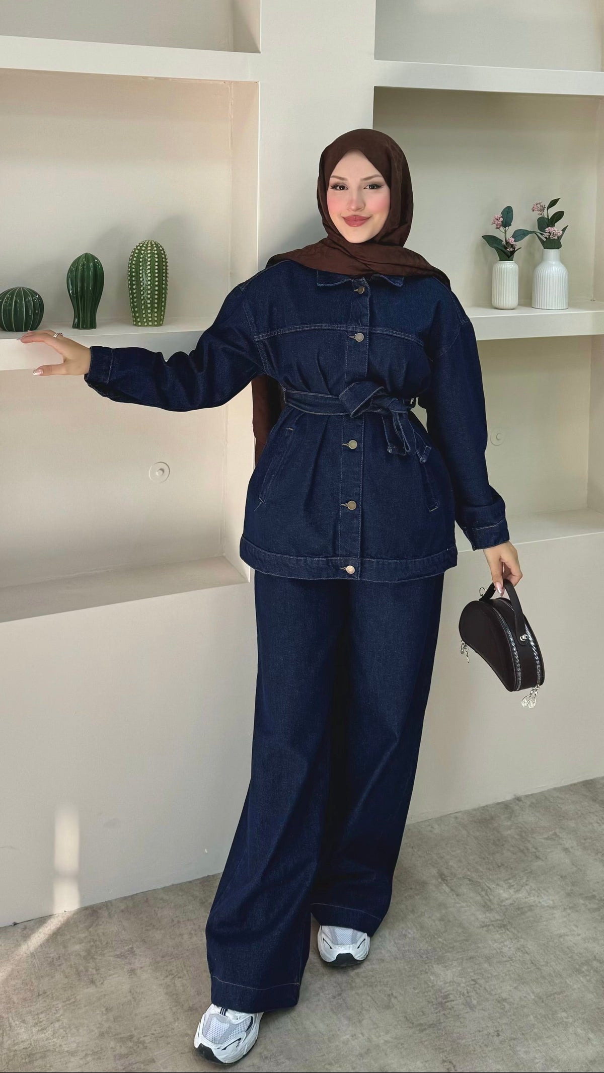 Lisa Kemerli Denim Takım