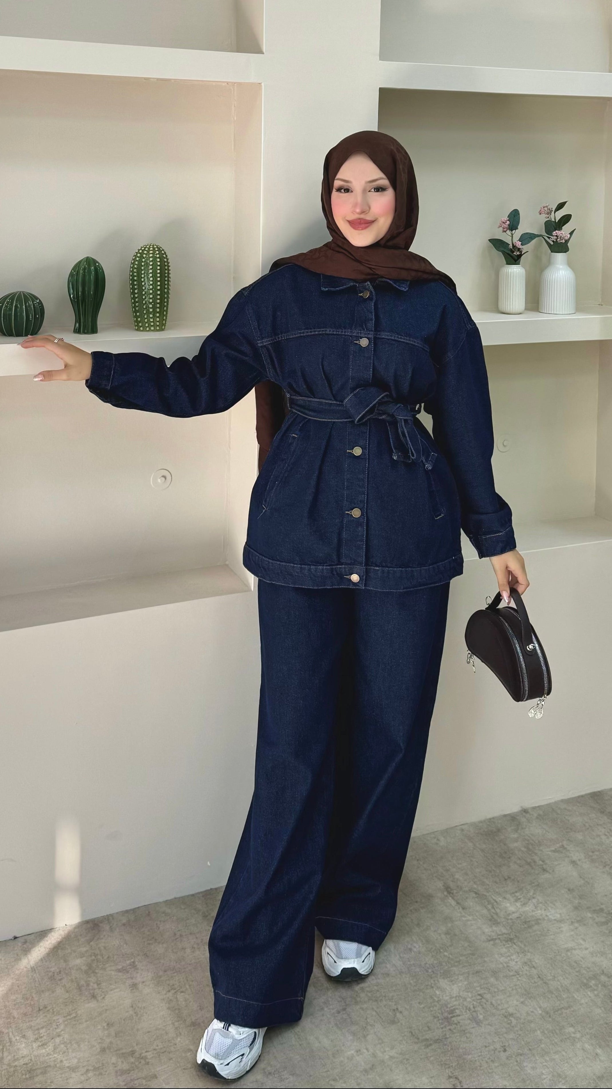 Lisa Kemerli Denim Takım