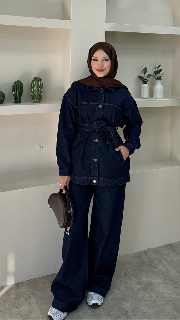Lisa Kemerli Denim Takım