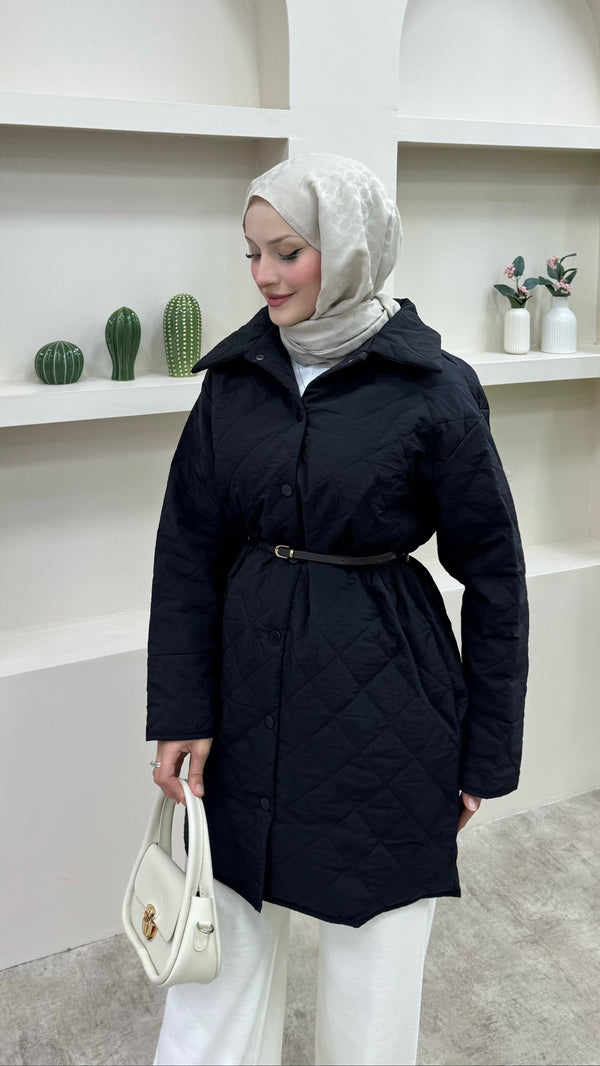 Basic Kapitone Mont Siyah