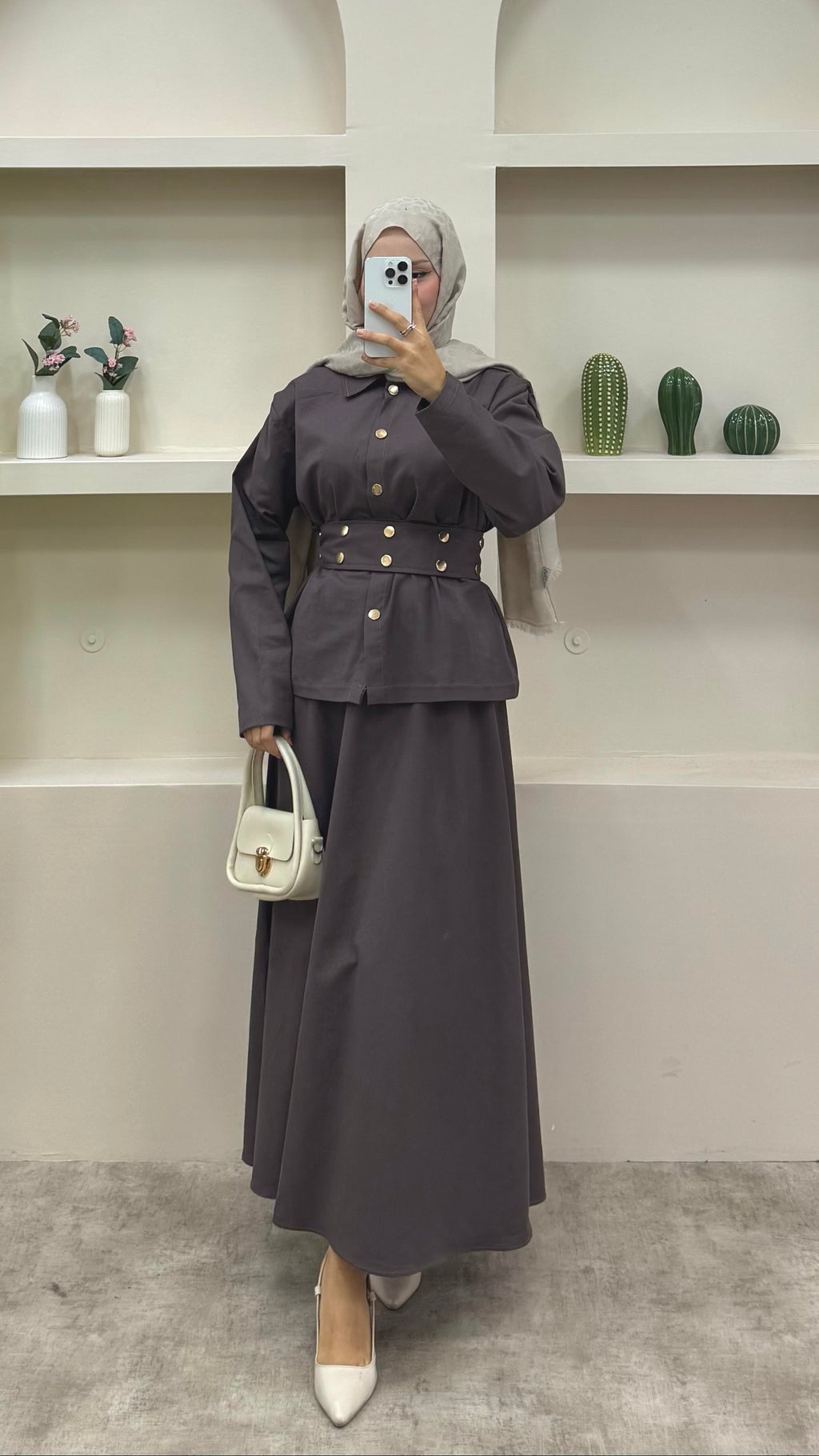 Kot Etekli Takım Kahverengi