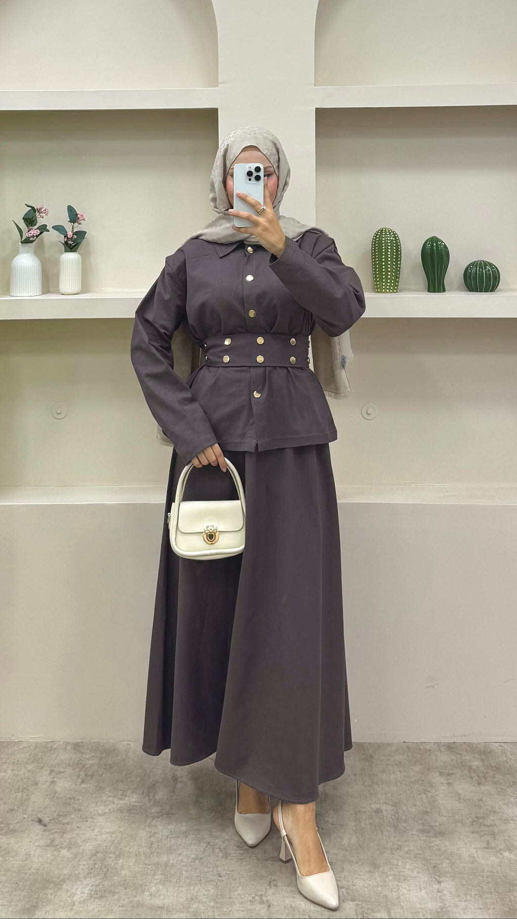 Kot Etekli Takım Kahverengi