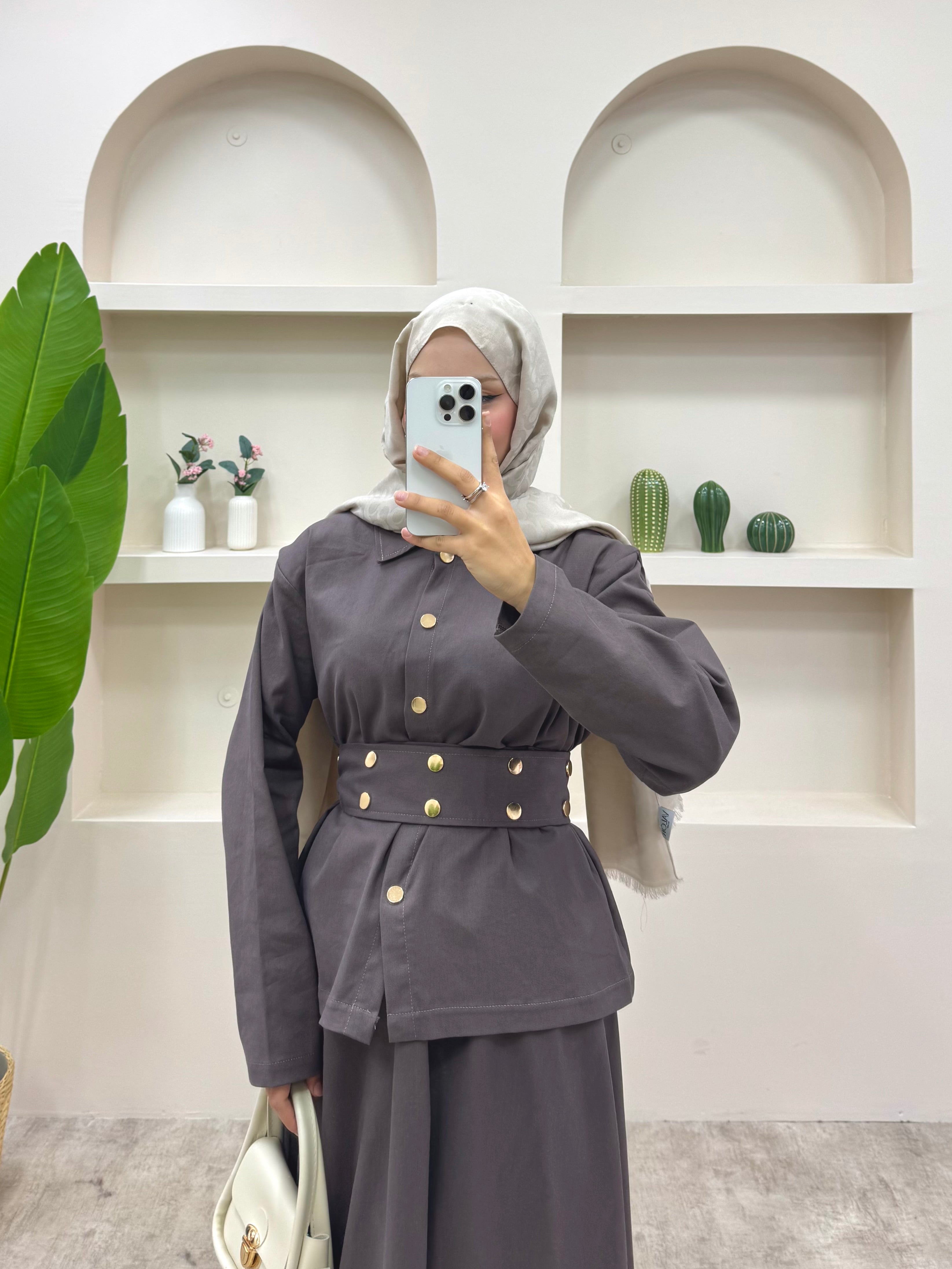 Kot Etekli Takım Kahverengi