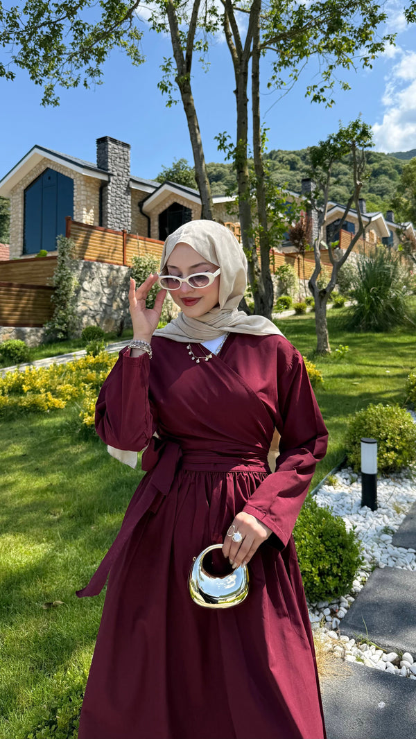 Bağlamalı Üst Etek Takım Bordo