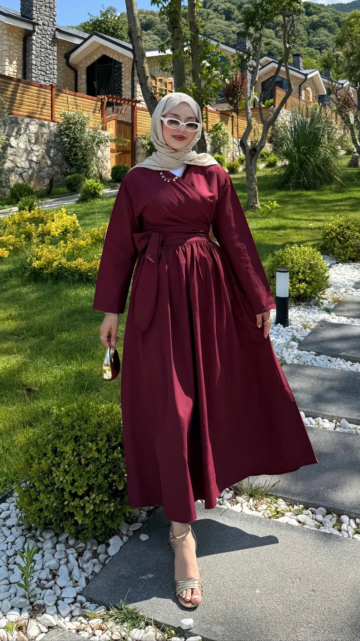 Bağlamalı Üst Etek Takım Bordo