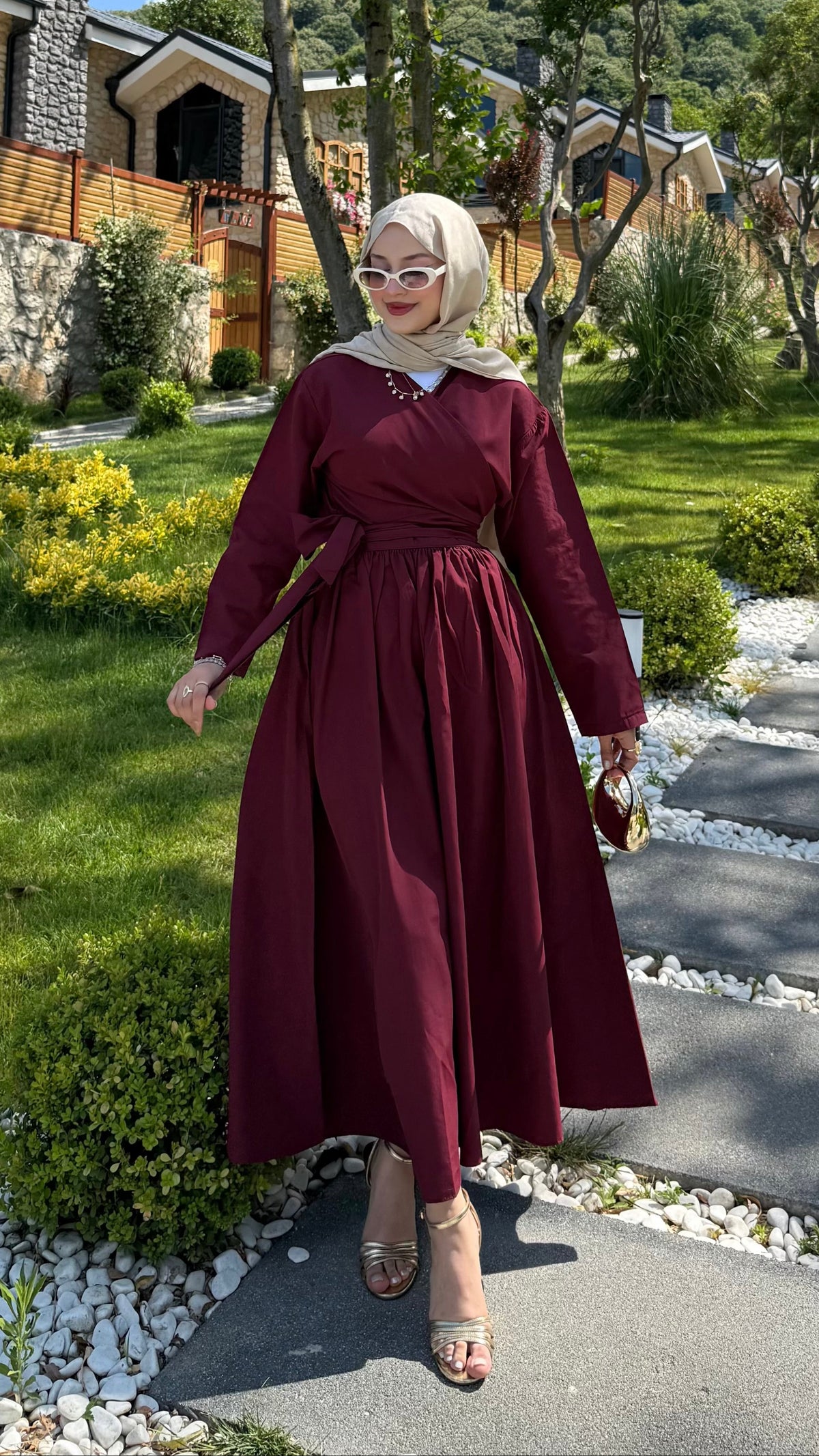 Bağlamalı Üst Etek Takım Bordo