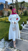 Bağlamalı Üst Etek Takım Beyaz