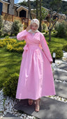 Bağlamalı Üst Etek Takım Pembe