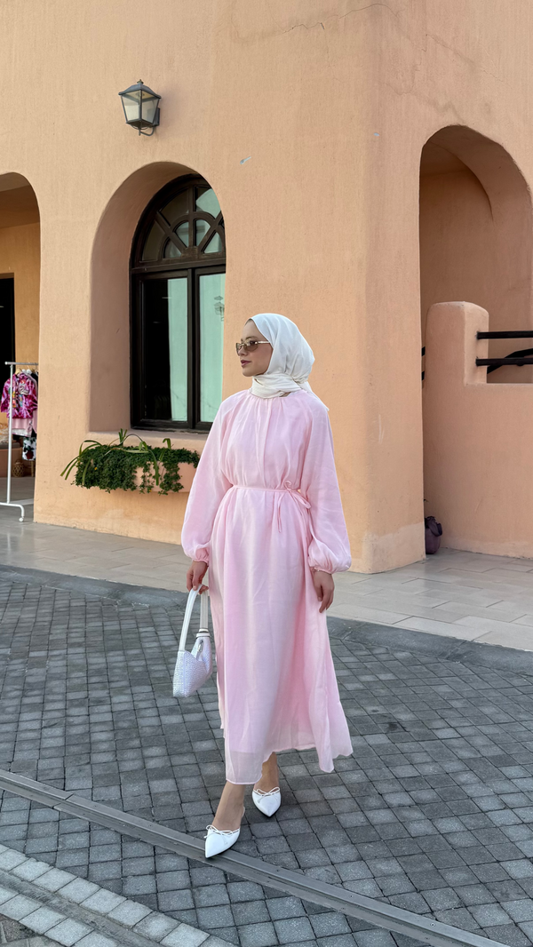 Basic Modal Elbise Pembe