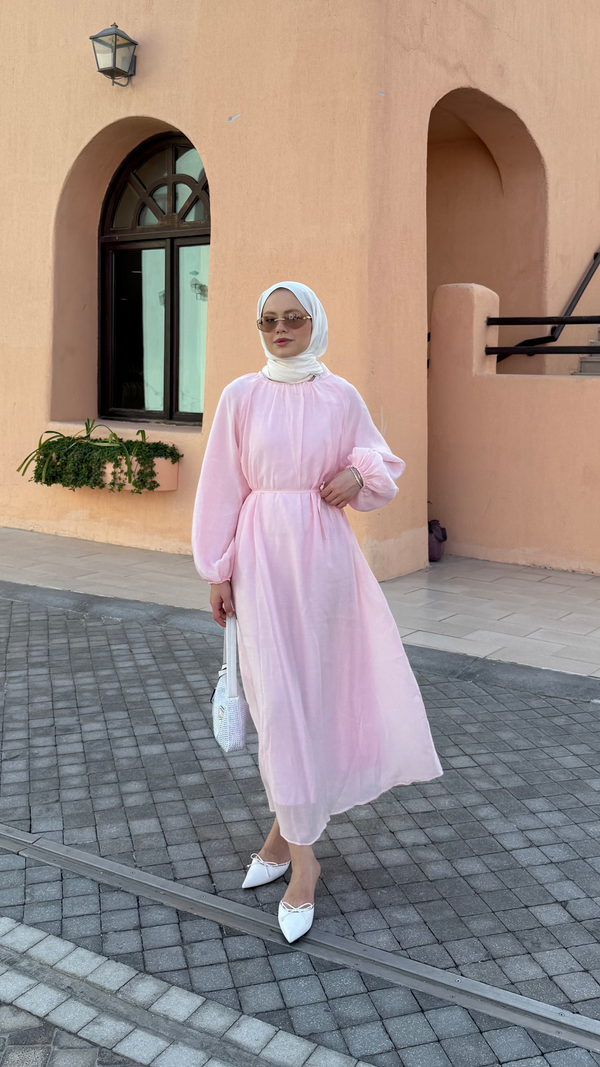Basic Modal Elbise Pembe