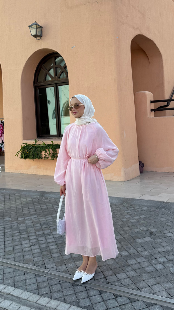 Basic Modal Elbise Pembe