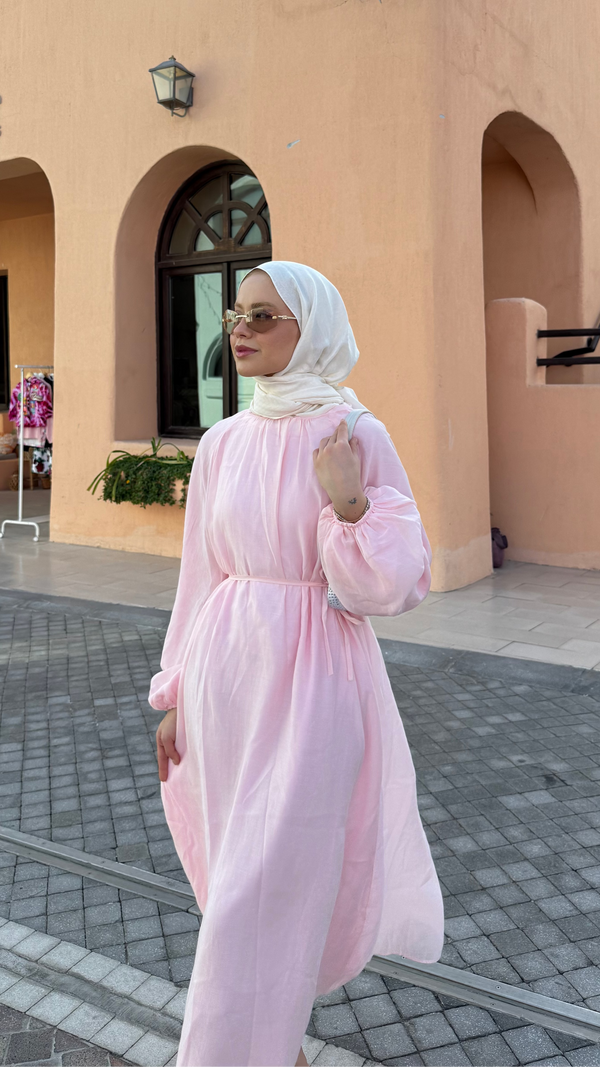Basic Modal Elbise Pembe