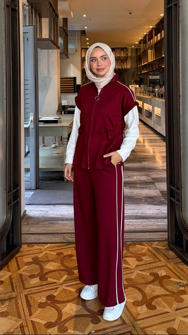 Kısa Kollu İkili Oysho Takım Bordo