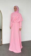 Lale Taşlı Abiye Pembe