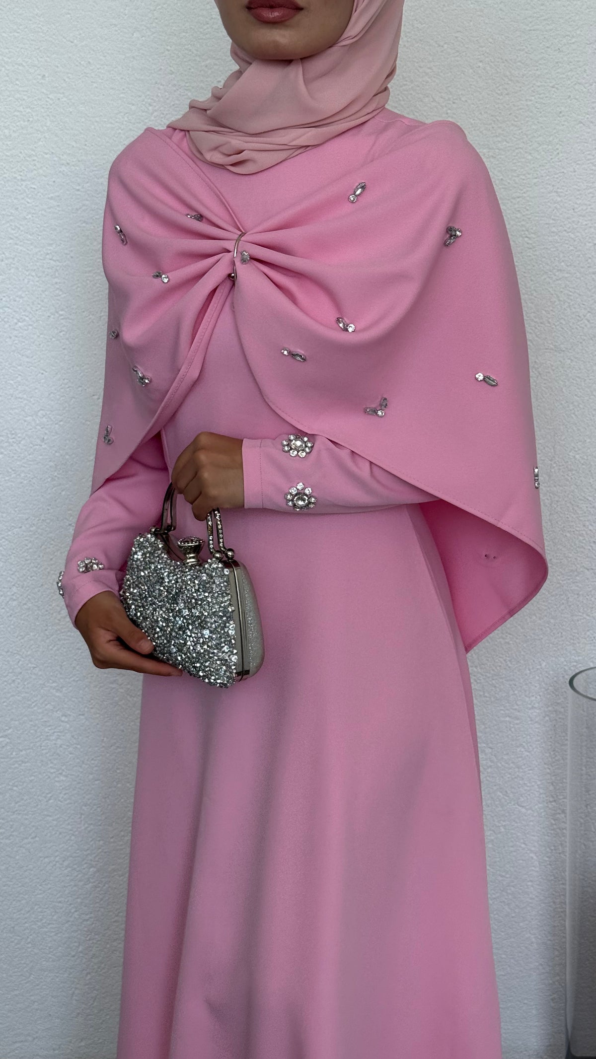 Lale Taşlı Abiye Pembe